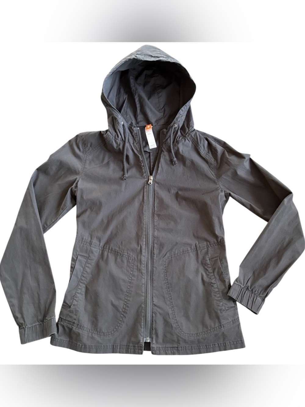 Lucy Activewear Gray Cotton Full Zip Utility Jacket Hoodie Small Gorpcore